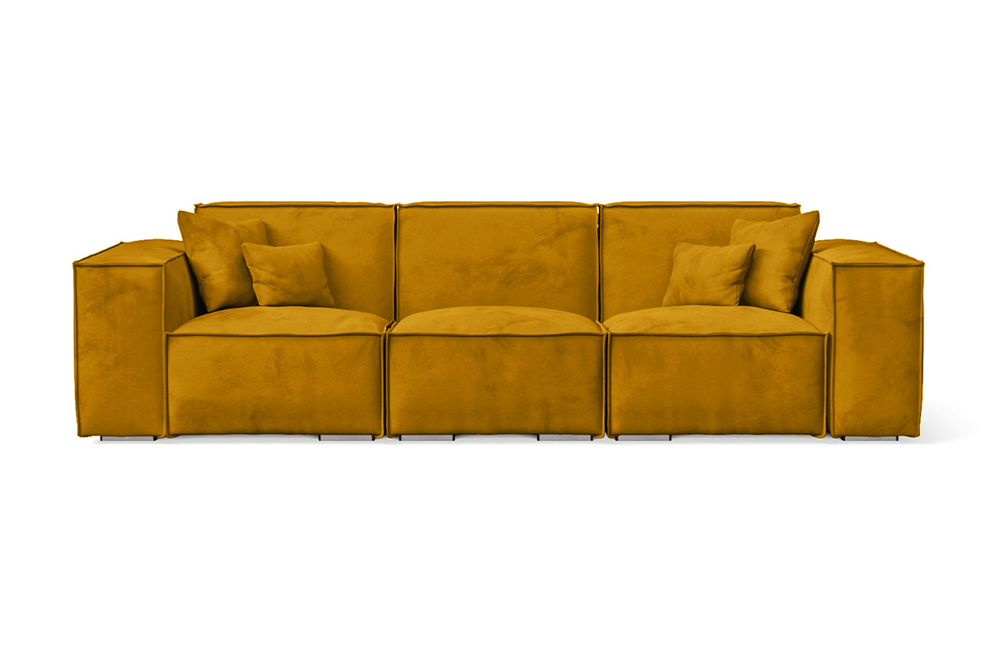 Naples 3 Seater Sofa Yellow Velvet