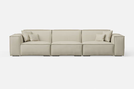 Naples 4 Seater Sofa Cream Leather