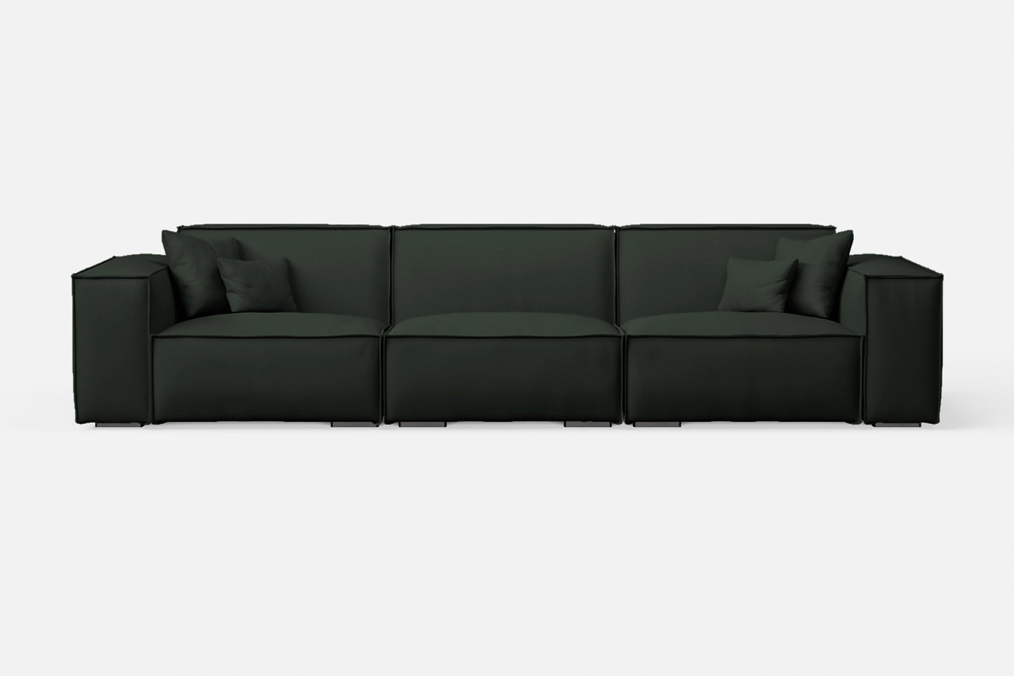 Naples 4 Seater Sofa Green Leather