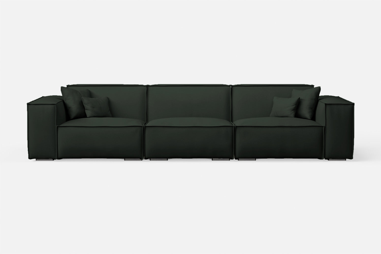 Naples 4 Seater Sofa Green Leather