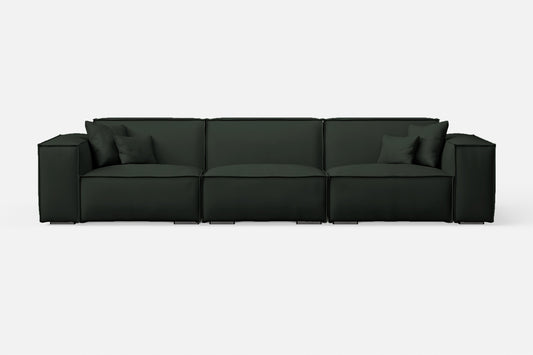 Naples 4 Seater Sofa Green Leather