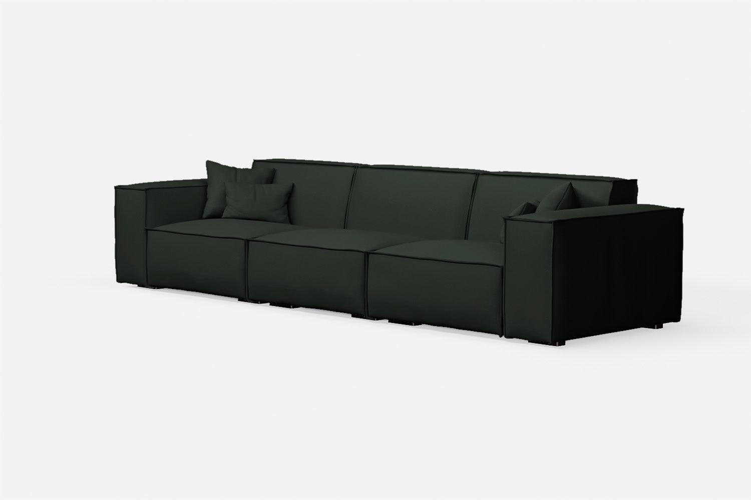 Naples 4 Seater Sofa Green Leather