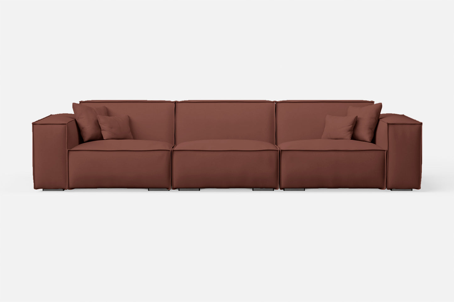 Naples 4 Seater Sofa Mauve Leather