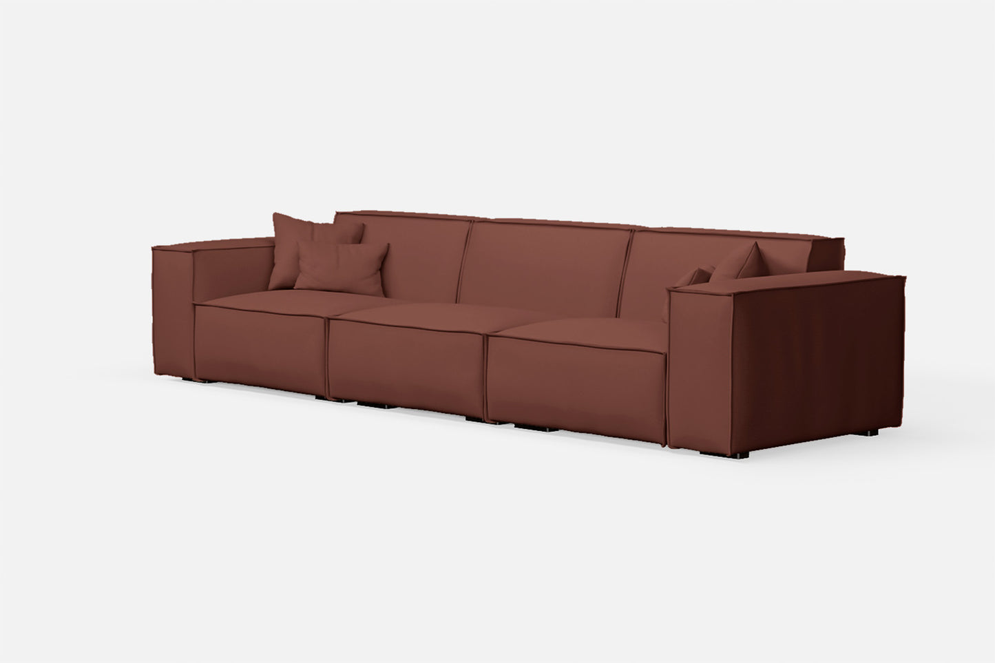 Naples 4 Seater Sofa Mauve Leather