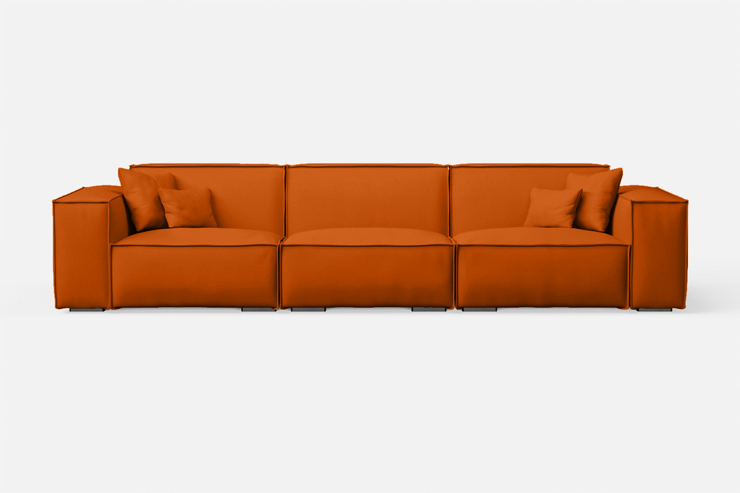 Naples 4 Seater Sofa Orange Leather