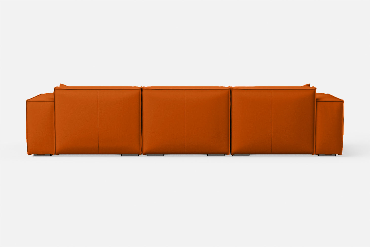 Naples 4 Seater Sofa Orange Leather