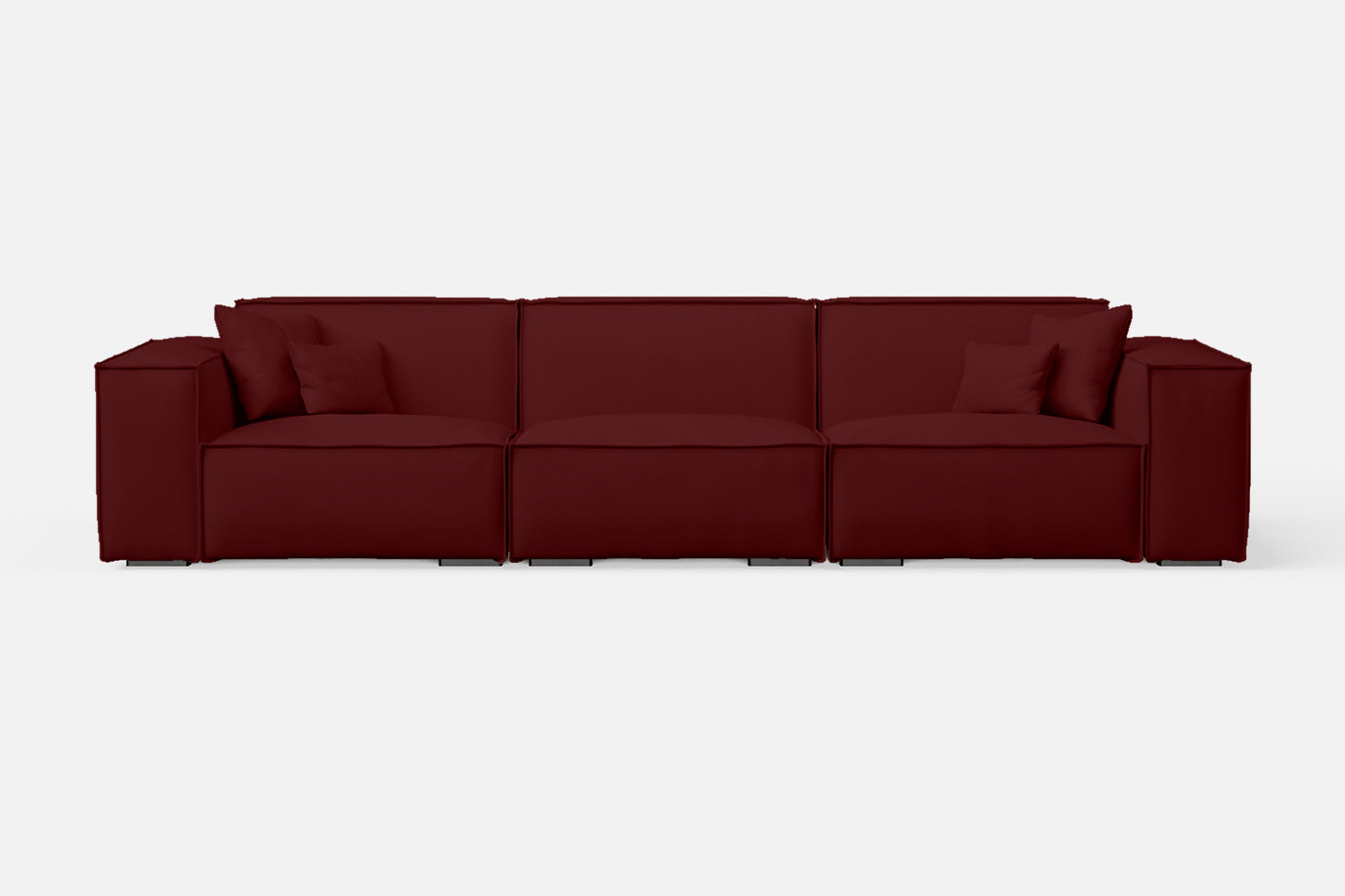 Naples 4 Seater Sofa Red Leather