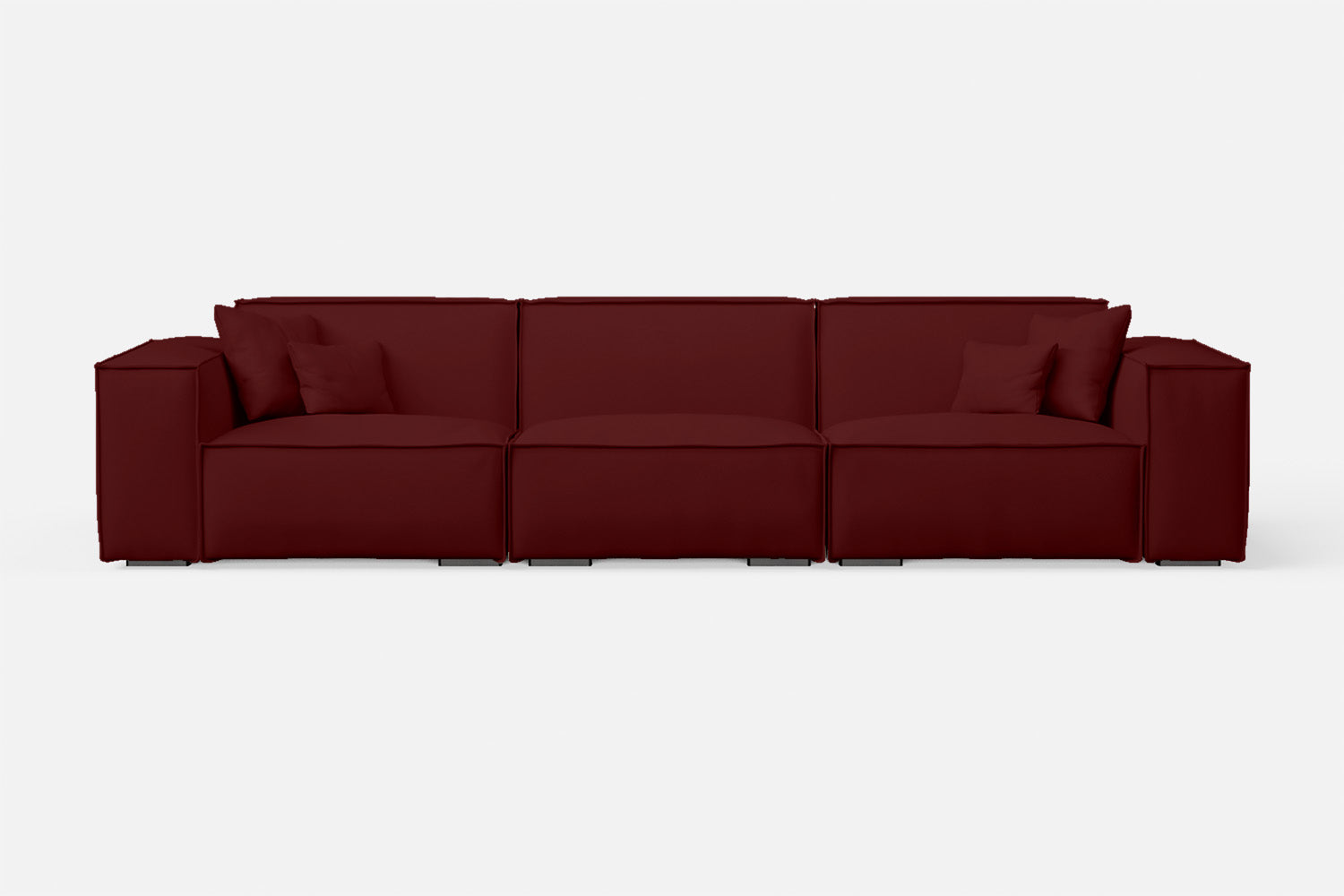 Naples 4 Seater Sofa Red Leather