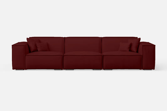 Naples 4 Seater Sofa Red Leather