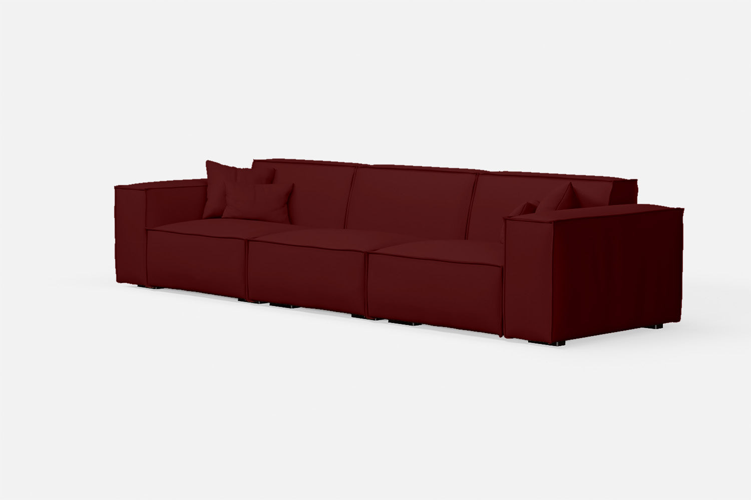 Naples 4 Seater Sofa Red Leather