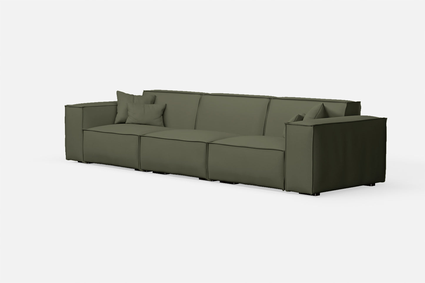 Naples 4 Seater Sofa Sage Leather