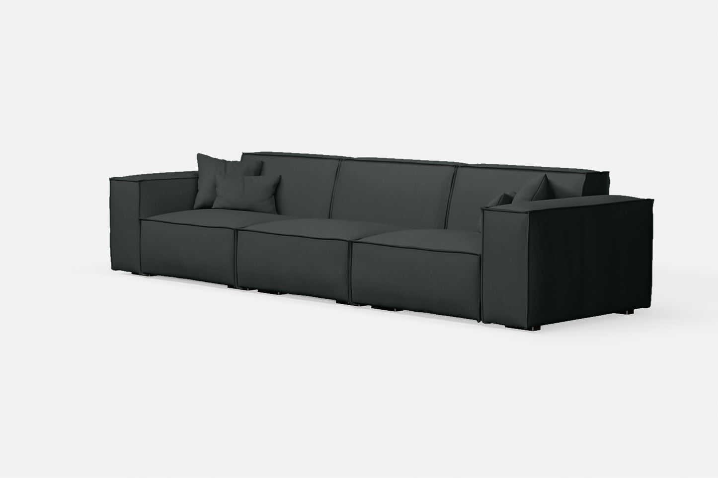 Naples 4 Seater Sofa Slate Leather