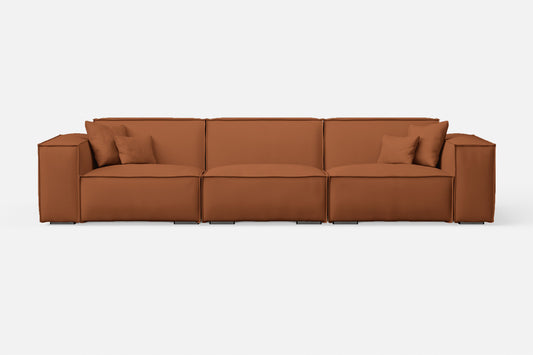 Naples 4 Seater Sofa Tan Brown Leather