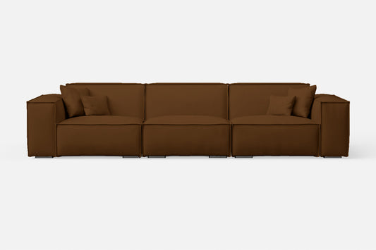 Naples 4 Seater Sofa Walnut Brown Leather