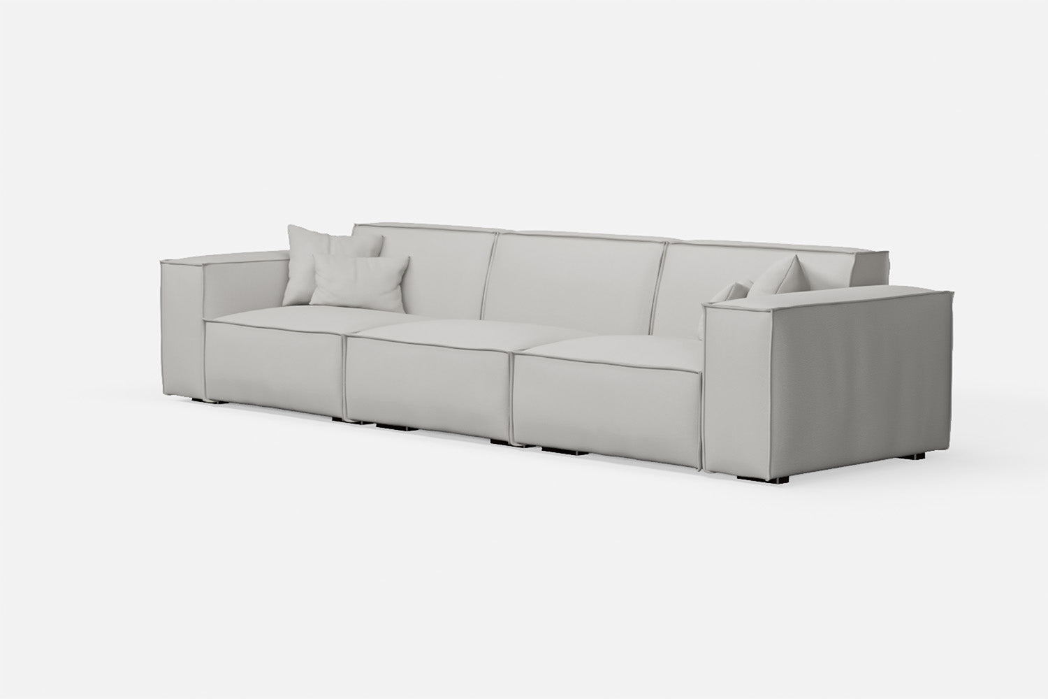 Naples 4 Seater Sofa White Leather