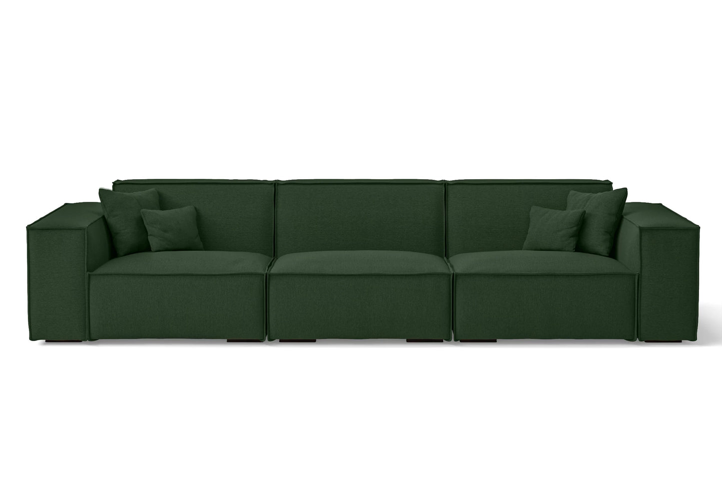 Naples 4 Seater Sofa Forest Green Linen Fabric