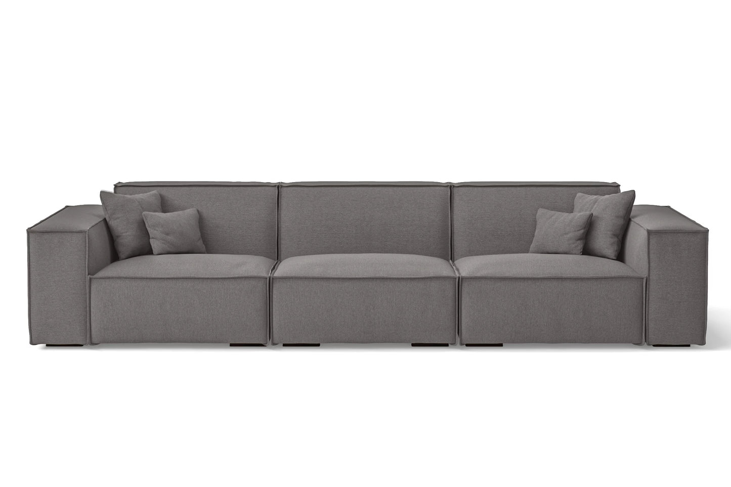 Naples 4 Seater Sofa Grey Linen Fabric