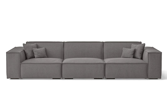 Naples 4 Seater Sofa Grey Linen Fabric