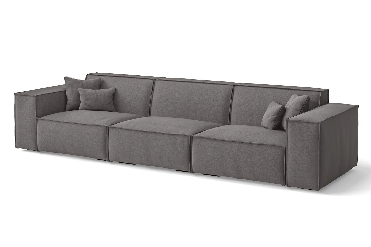 Naples 4 Seater Sofa Grey Linen Fabric