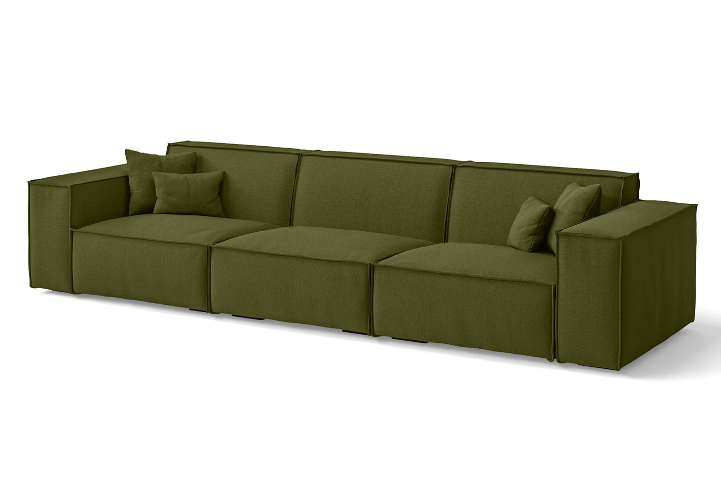 Naples 4 Seater Sofa Olive Linen Fabric