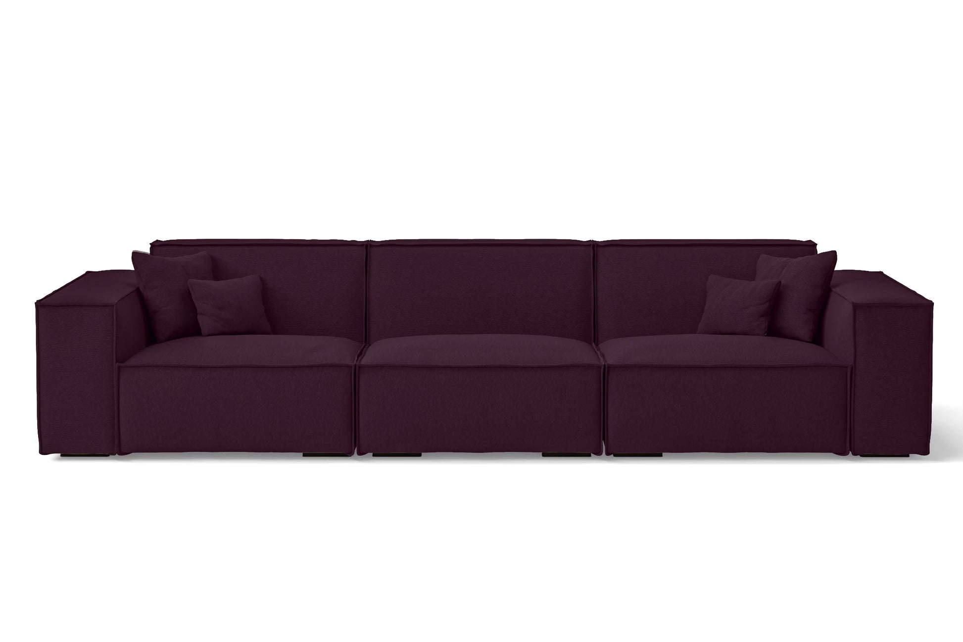 Naples 4 Seater Sofa Purple Linen Fabric