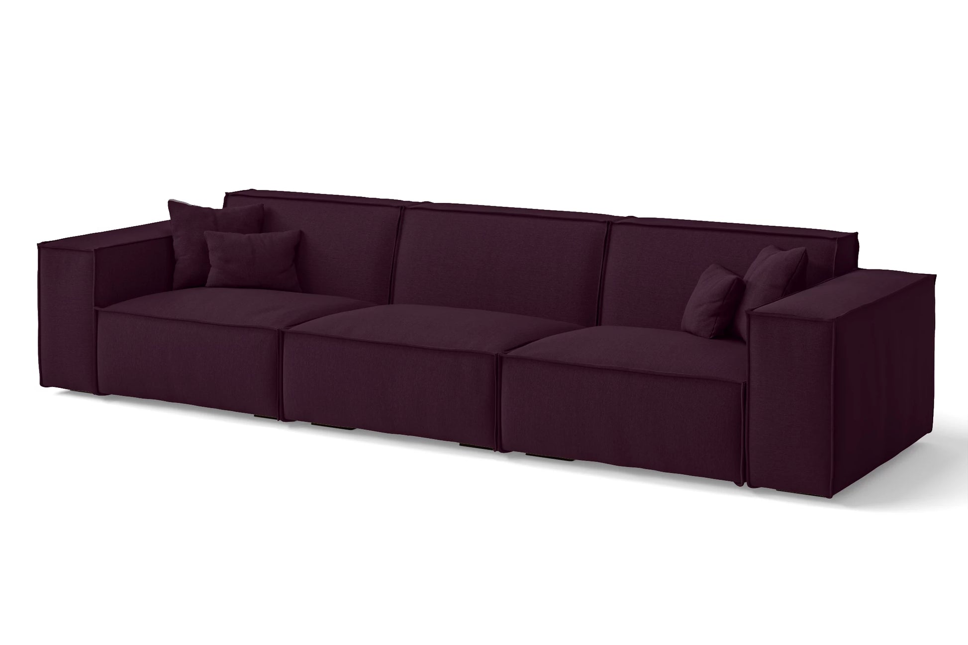 Naples 4 Seater Sofa Purple Linen Fabric