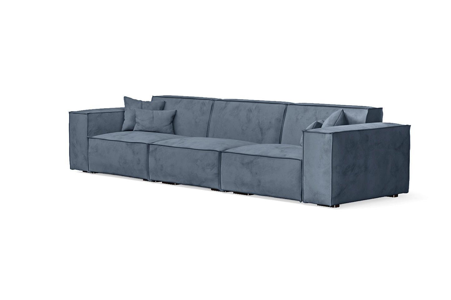 Naples 4 Seater Sofa Baby Blue Velvet