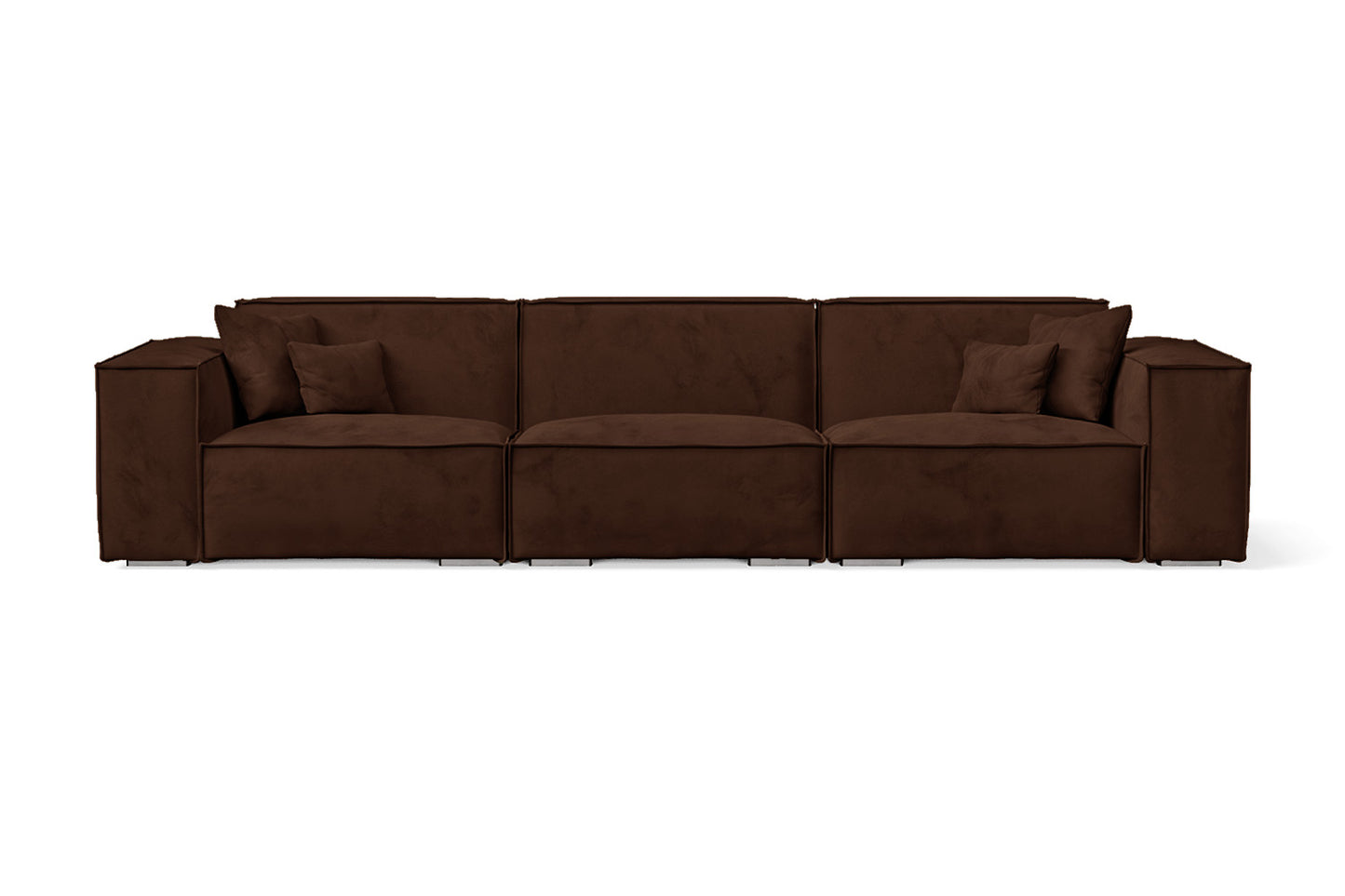 Naples 4 Seater Sofa Coffee Brown Velvet