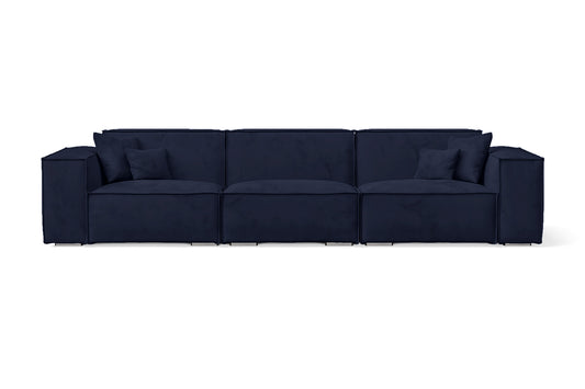 Naples 4 Seater Sofa Dark Blue Velvet