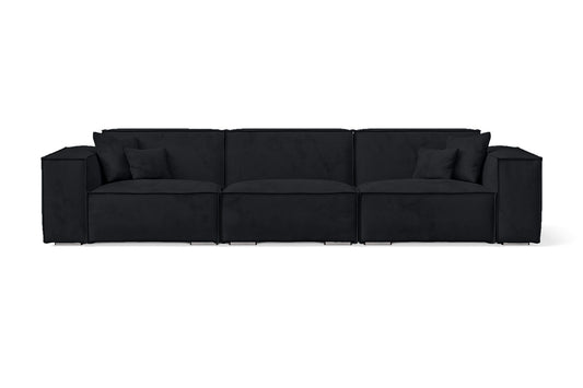 Naples 4 Seater Sofa Dark Grey Velvet