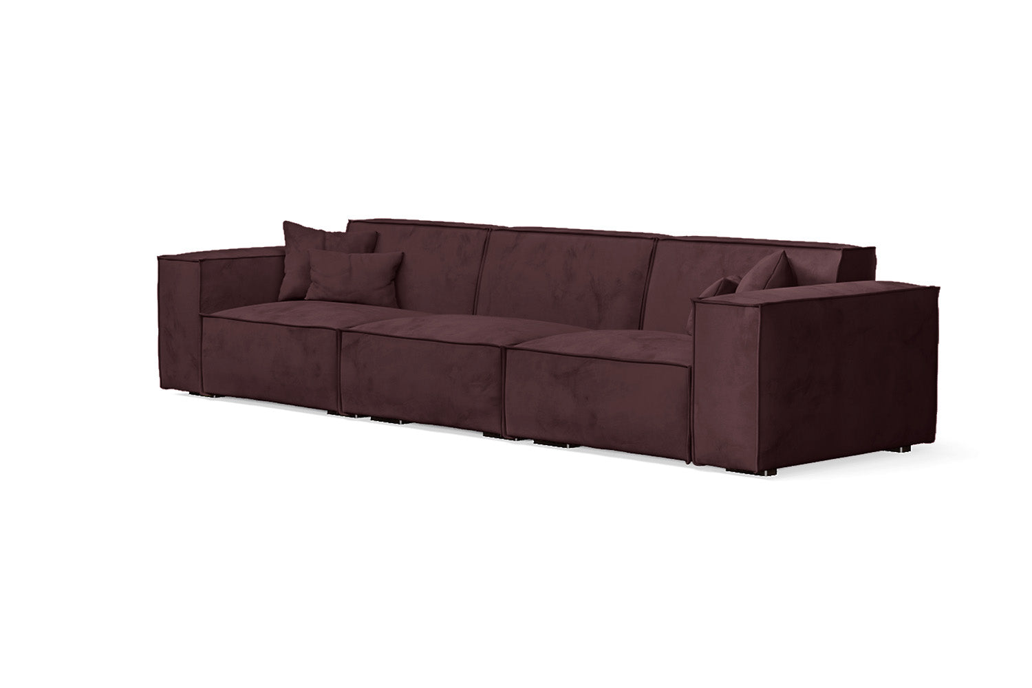 Naples 4 Seater Sofa Grape Velvet