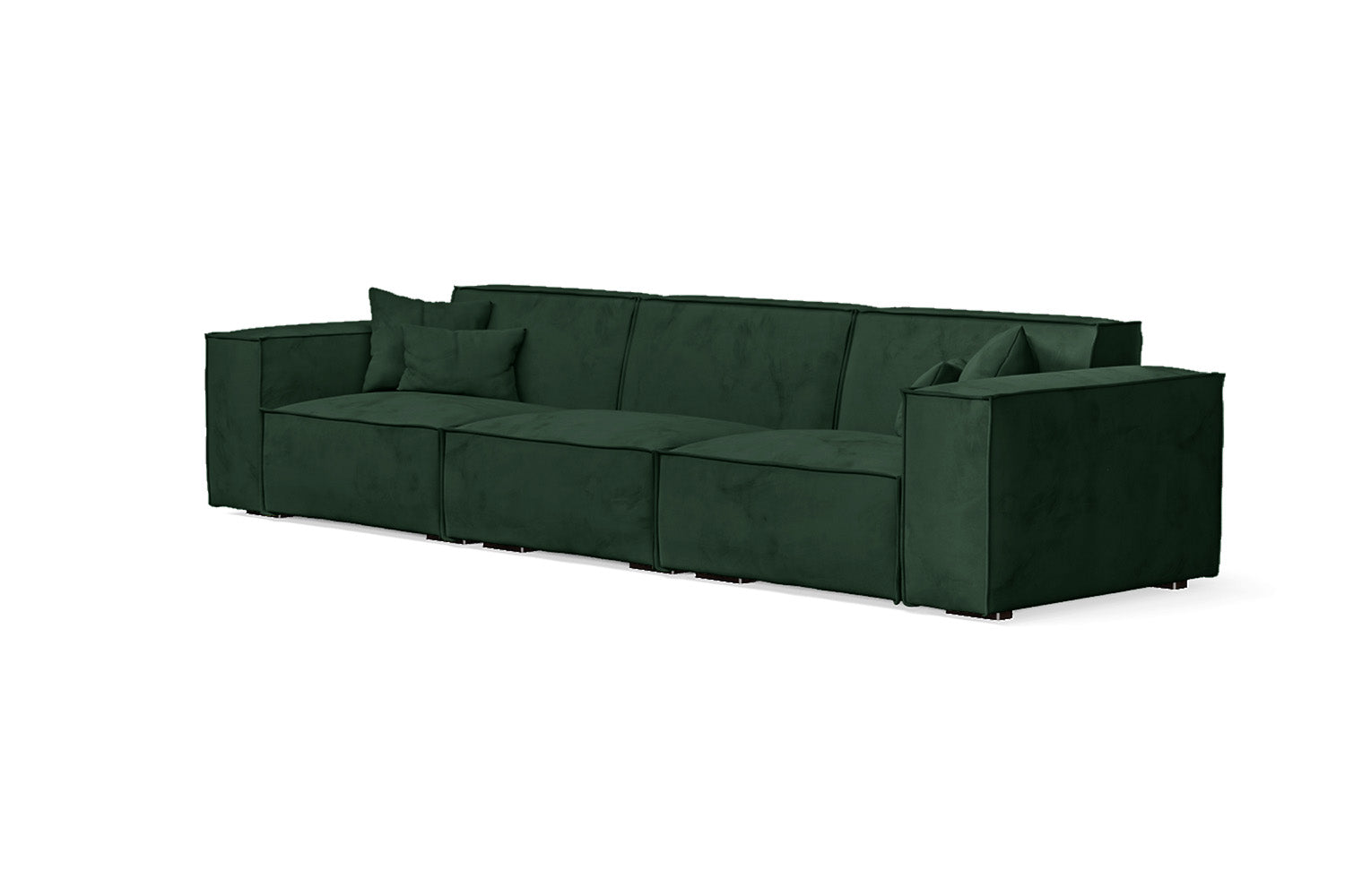 Naples 4 Seater Sofa Green Velvet