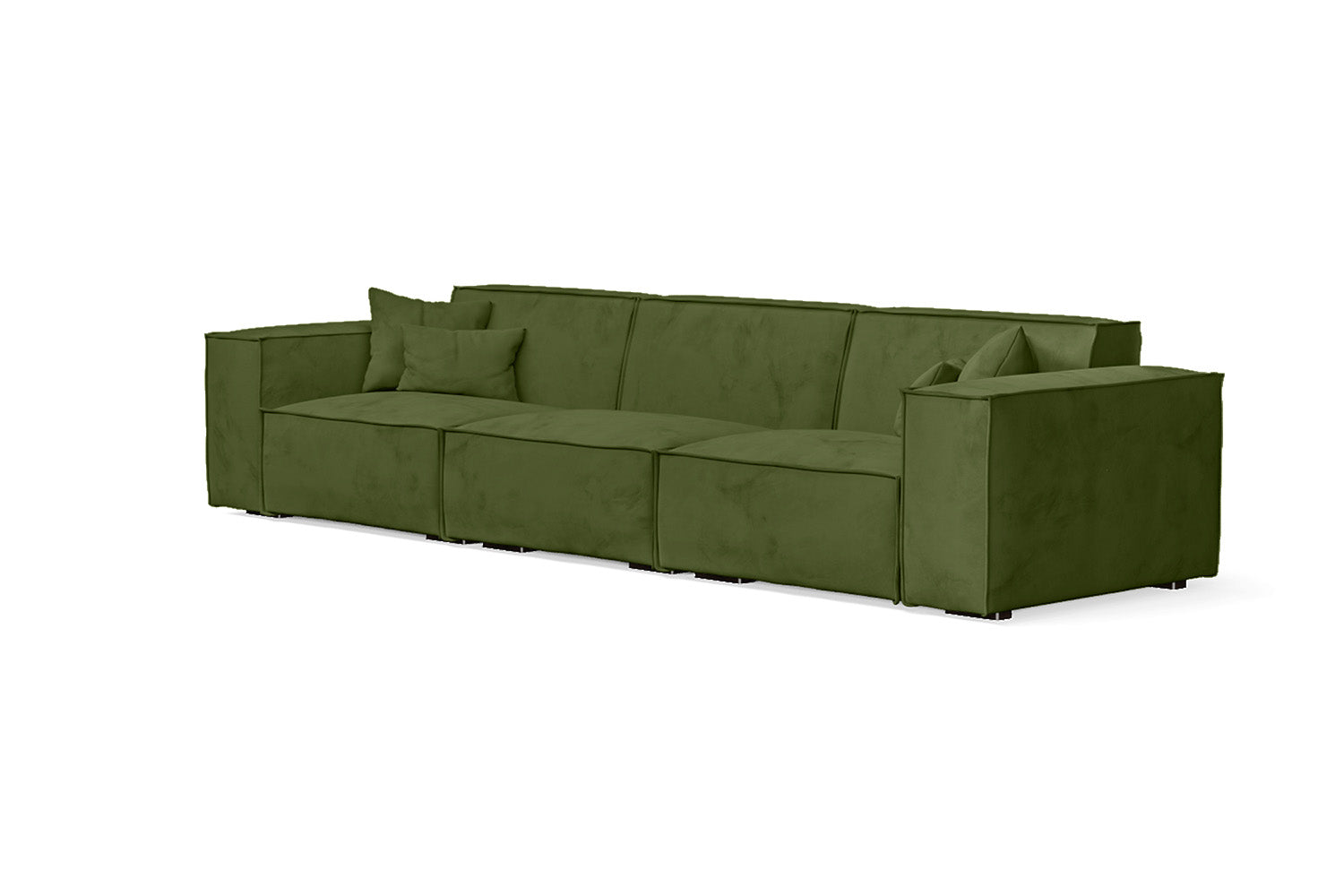 Naples 4 Seater Sofa Lime Velvet