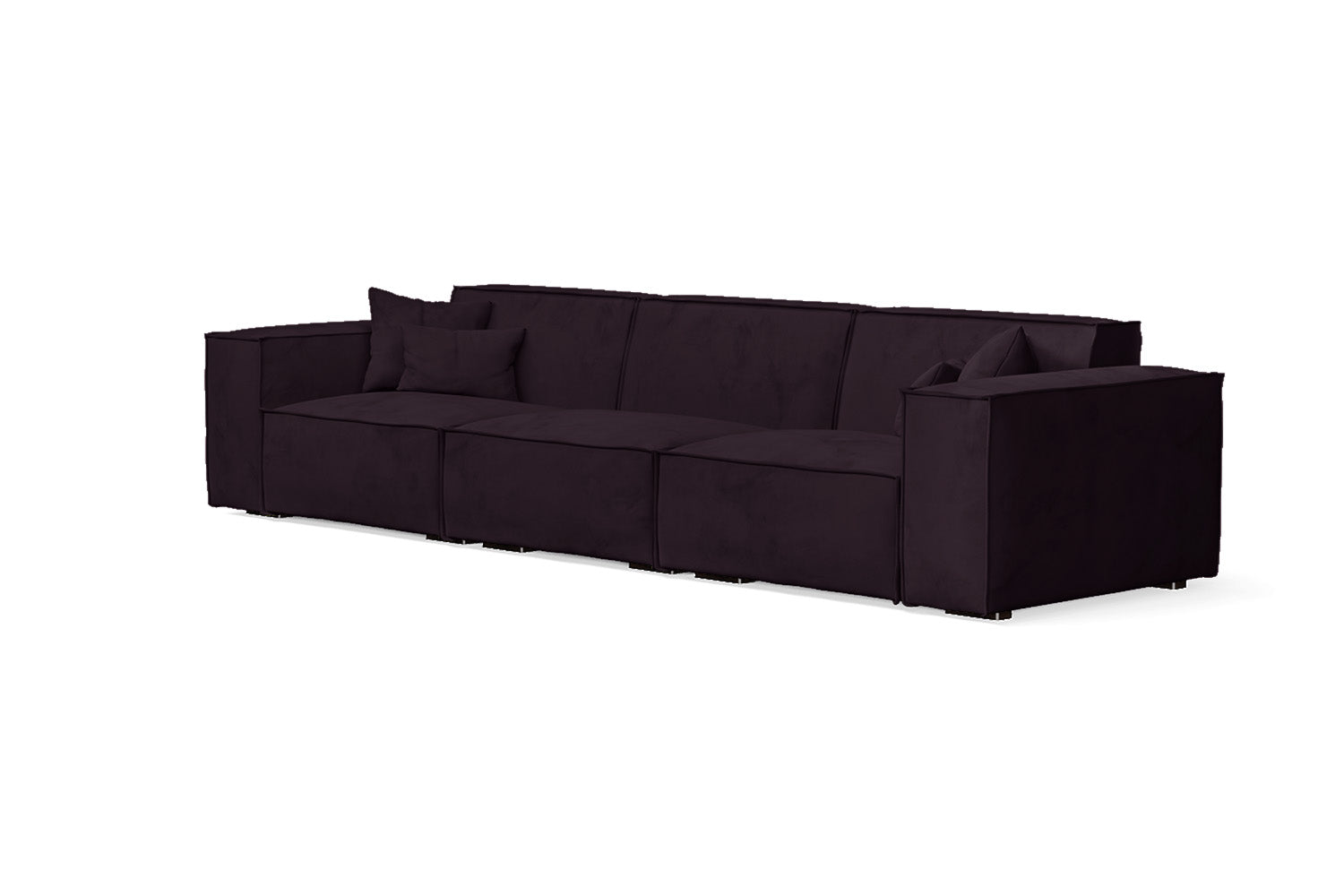 Naples 4 Seater Sofa Purple Velvet