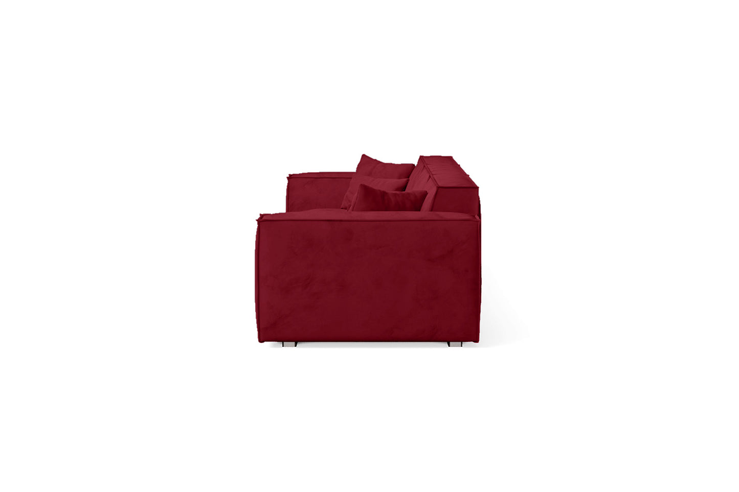 Naples 4 Seater Sofa Red Velvet