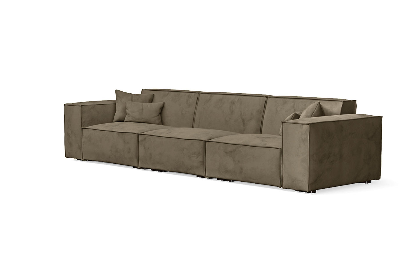 Naples 4 Seater Sofa Sand Velvet