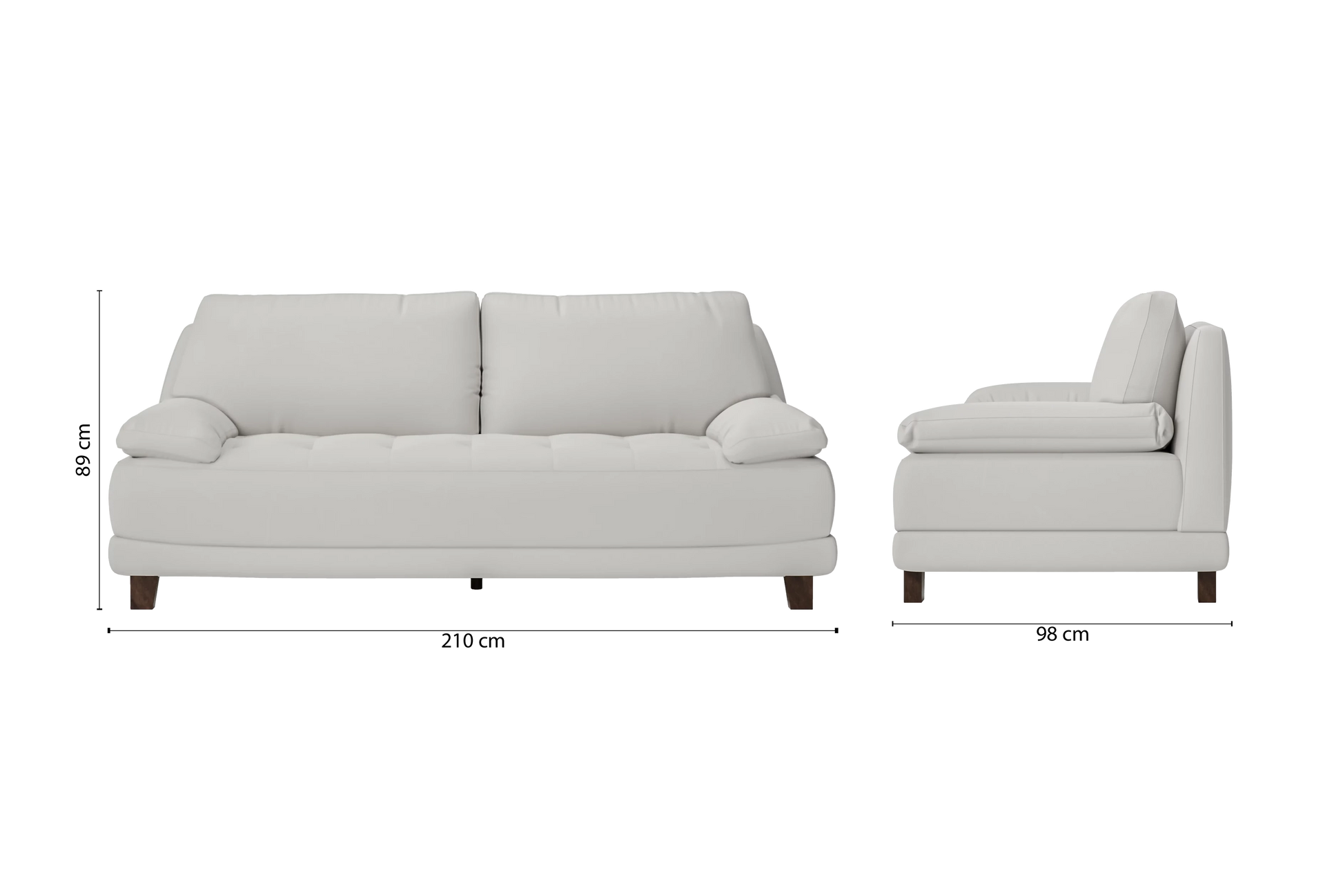 Novara 3 Seater Sofa White Leather