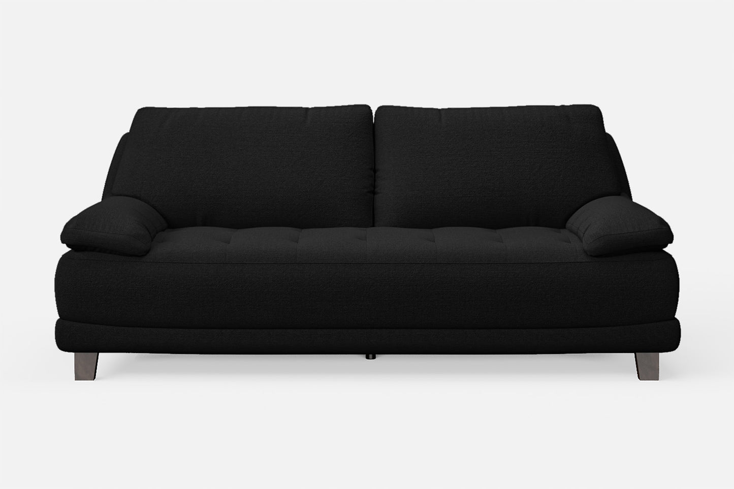 Novara 3 Seater Sofa Black Linen Fabric