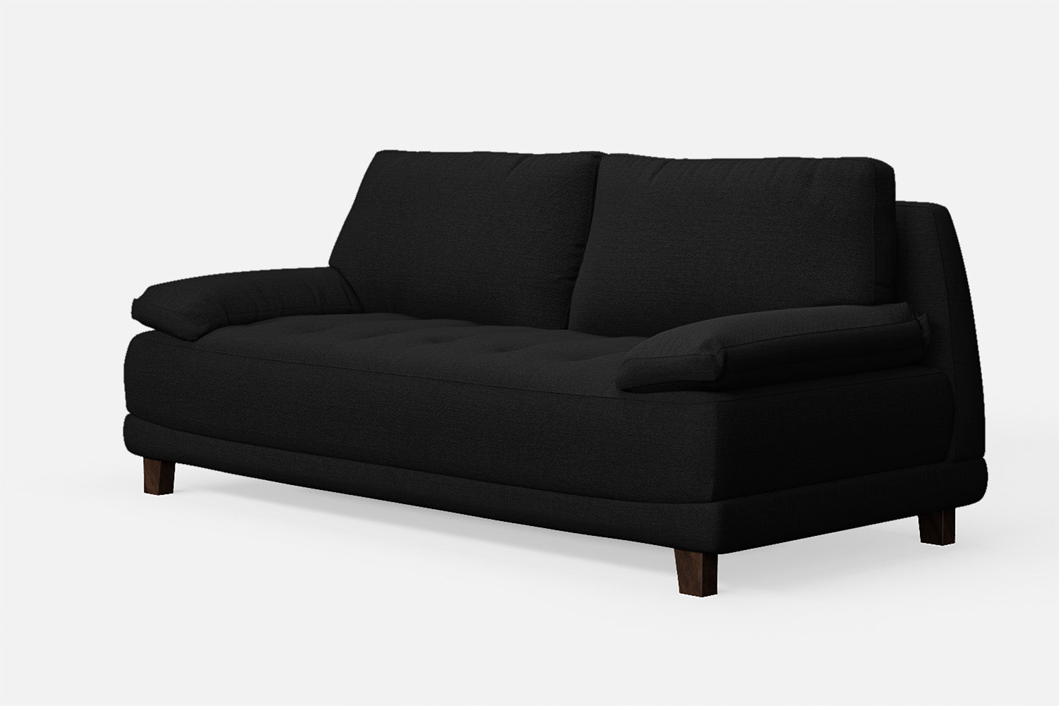 Novara 3 Seater Sofa Black Linen Fabric