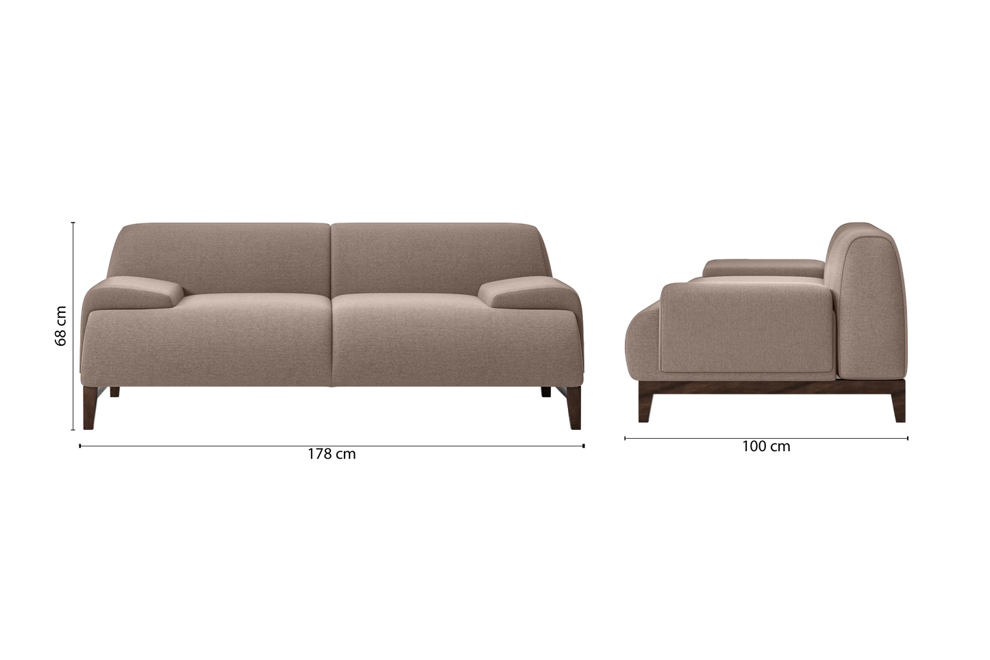 Pavia 2 Seater Sofa Caramel Linen Fabric