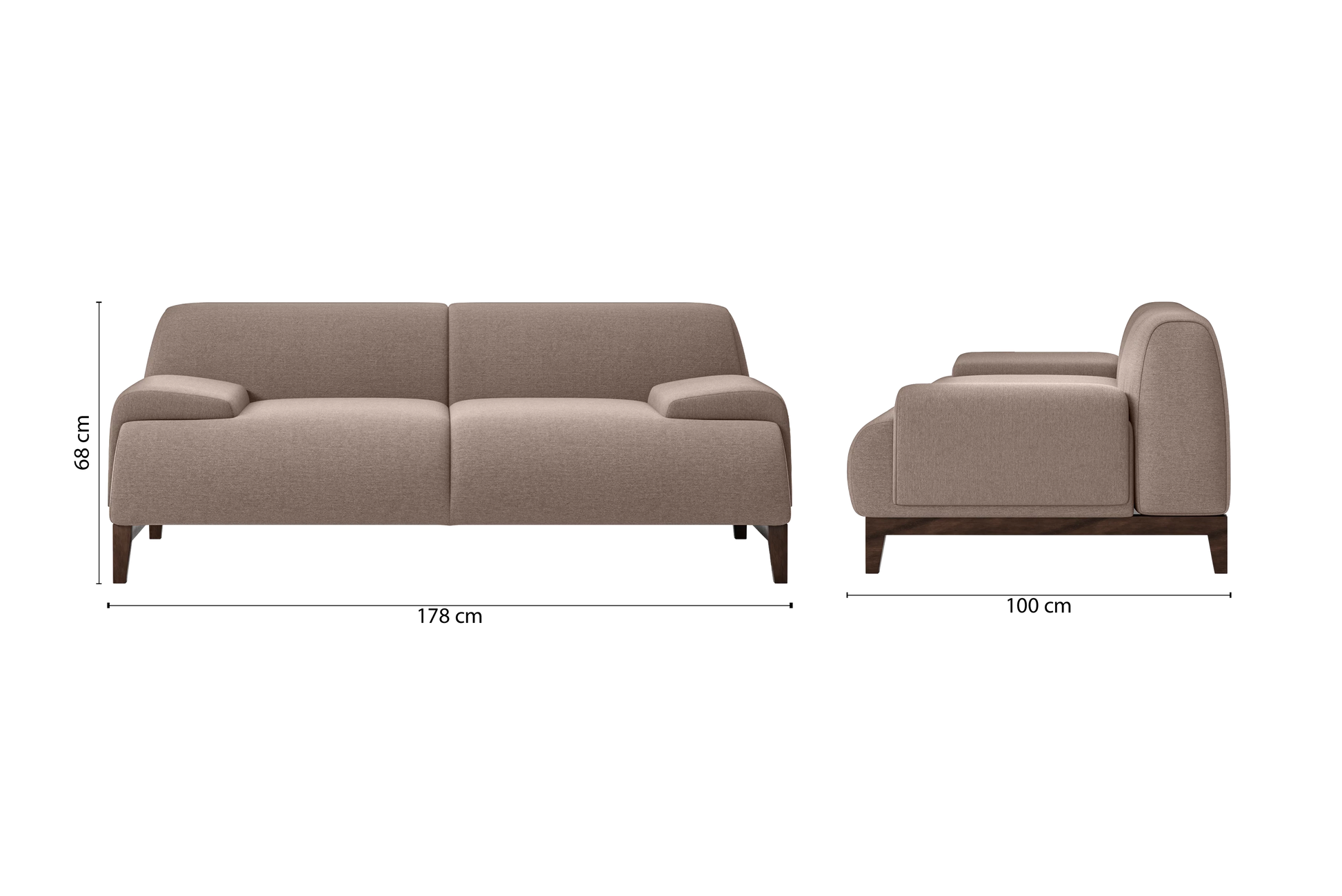 Pavia 2 Seater Sofa Caramel Linen Fabric