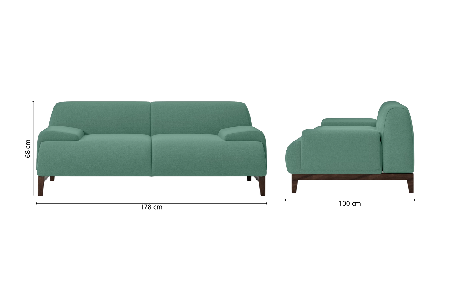 Pavia 2 Seater Sofa Mint Green Linen Fabric