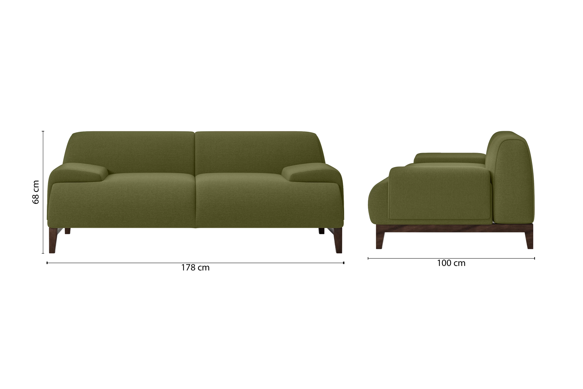 Pavia 2 Seater Sofa Olive Linen Fabric