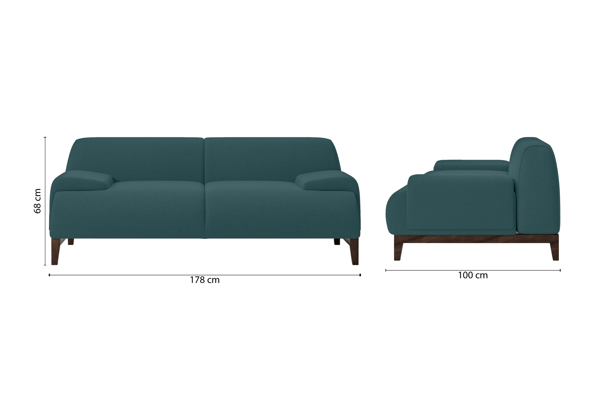 Pavia 2 Seater Sofa Teal Linen Fabric