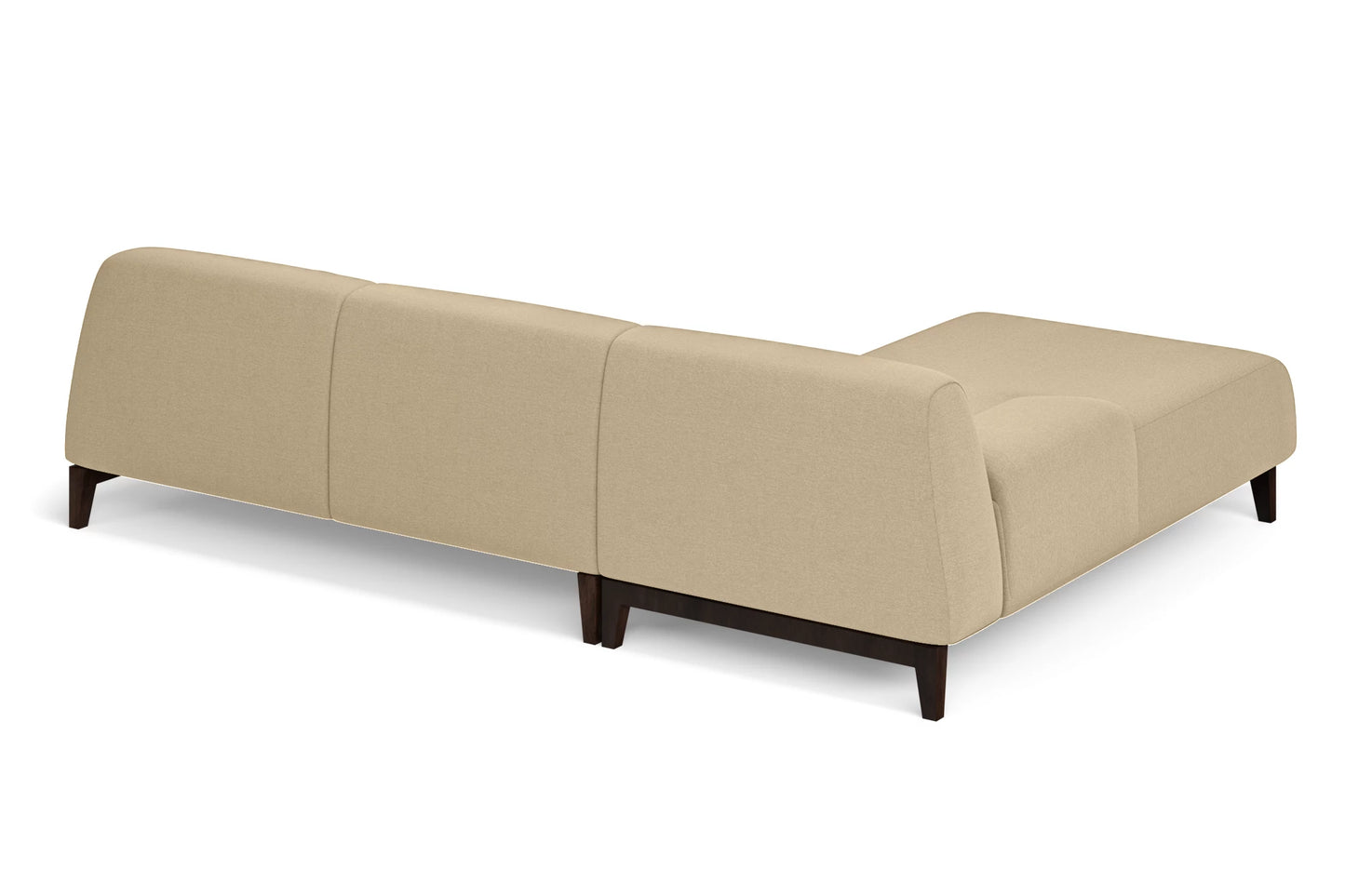 Pavia 3 Seater Left Hand Facing Chaise Lounge Corner Sofa Beige Linen Fabric