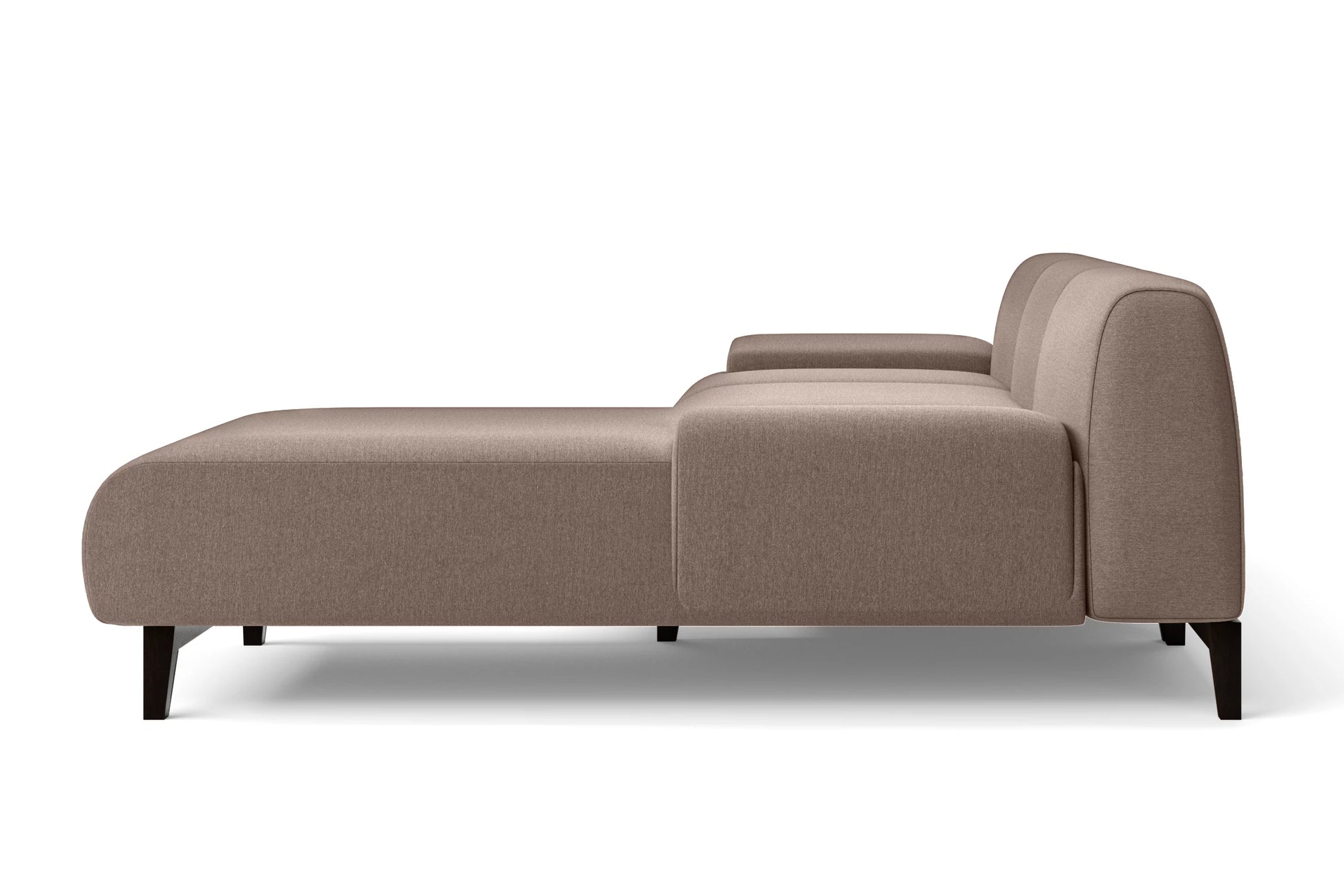 Pavia 3 Seater Left Hand Facing Chaise Lounge Corner Sofa Caramel Linen Fabric