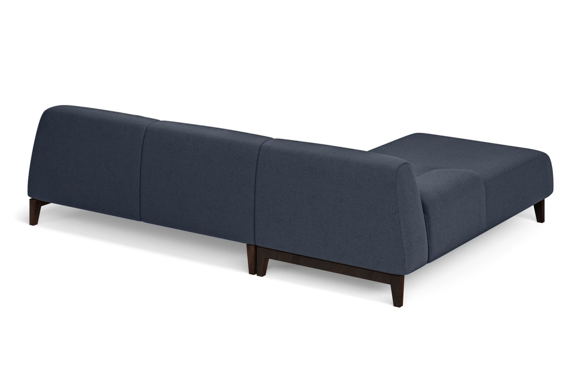 Pavia 3 Seater Left Hand Facing Chaise Lounge Corner Sofa Dark Blue Linen Fabric