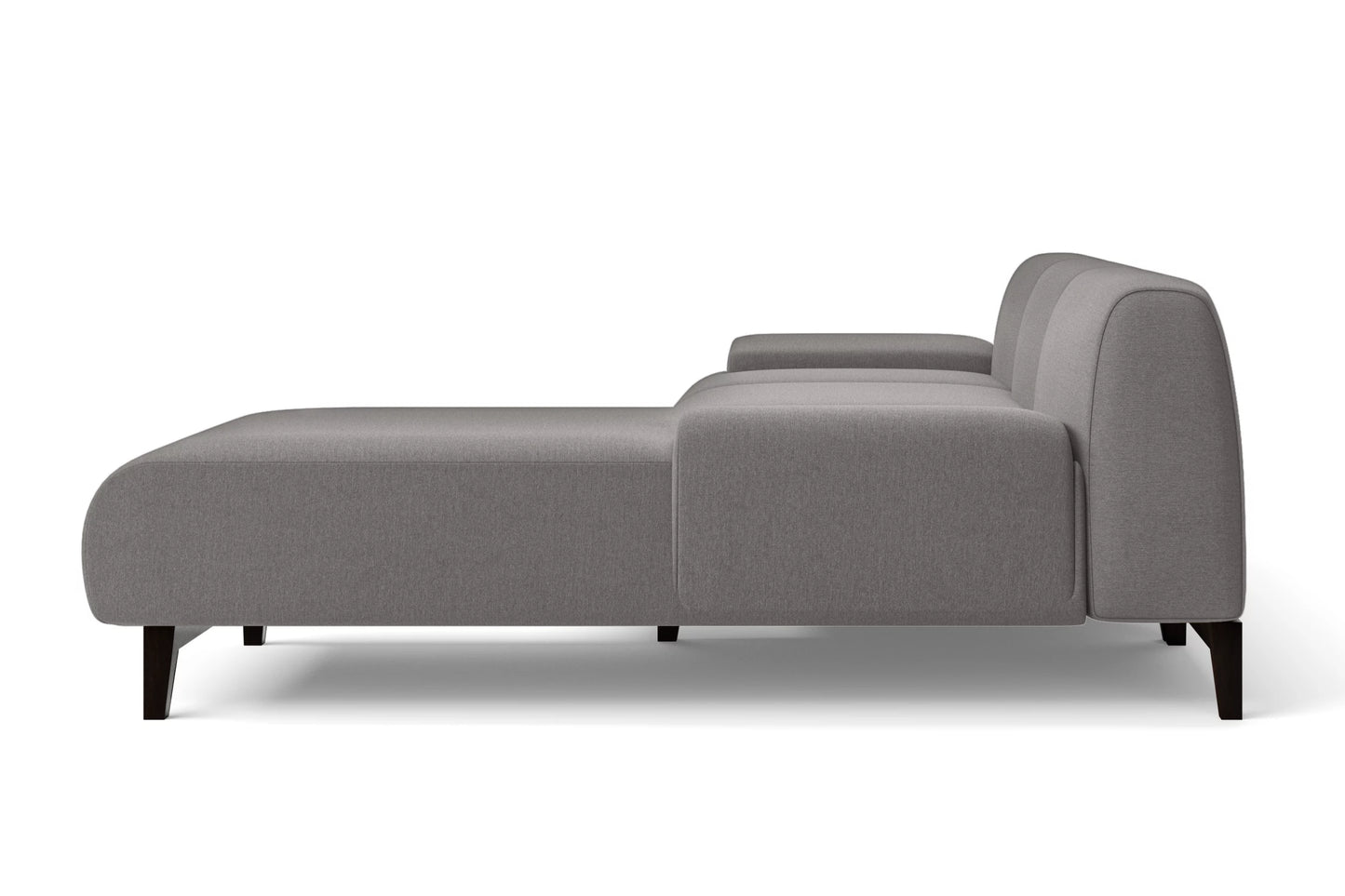 Pavia 3 Seater Left Hand Facing Chaise Lounge Corner Sofa Grey Linen Fabric