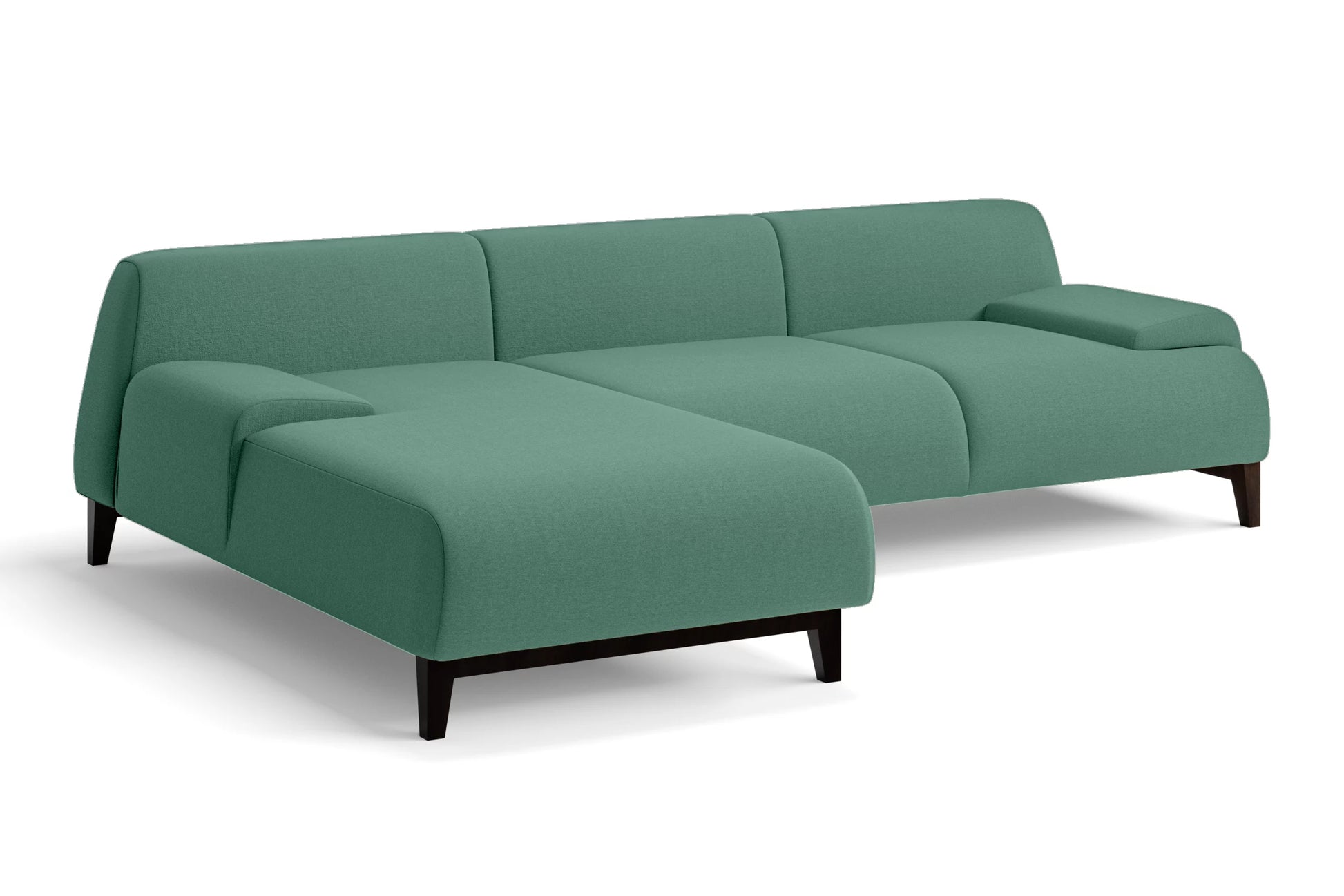 Pavia 3 Seater Left Hand Facing Chaise Lounge Corner Sofa Mint Green Linen Fabric