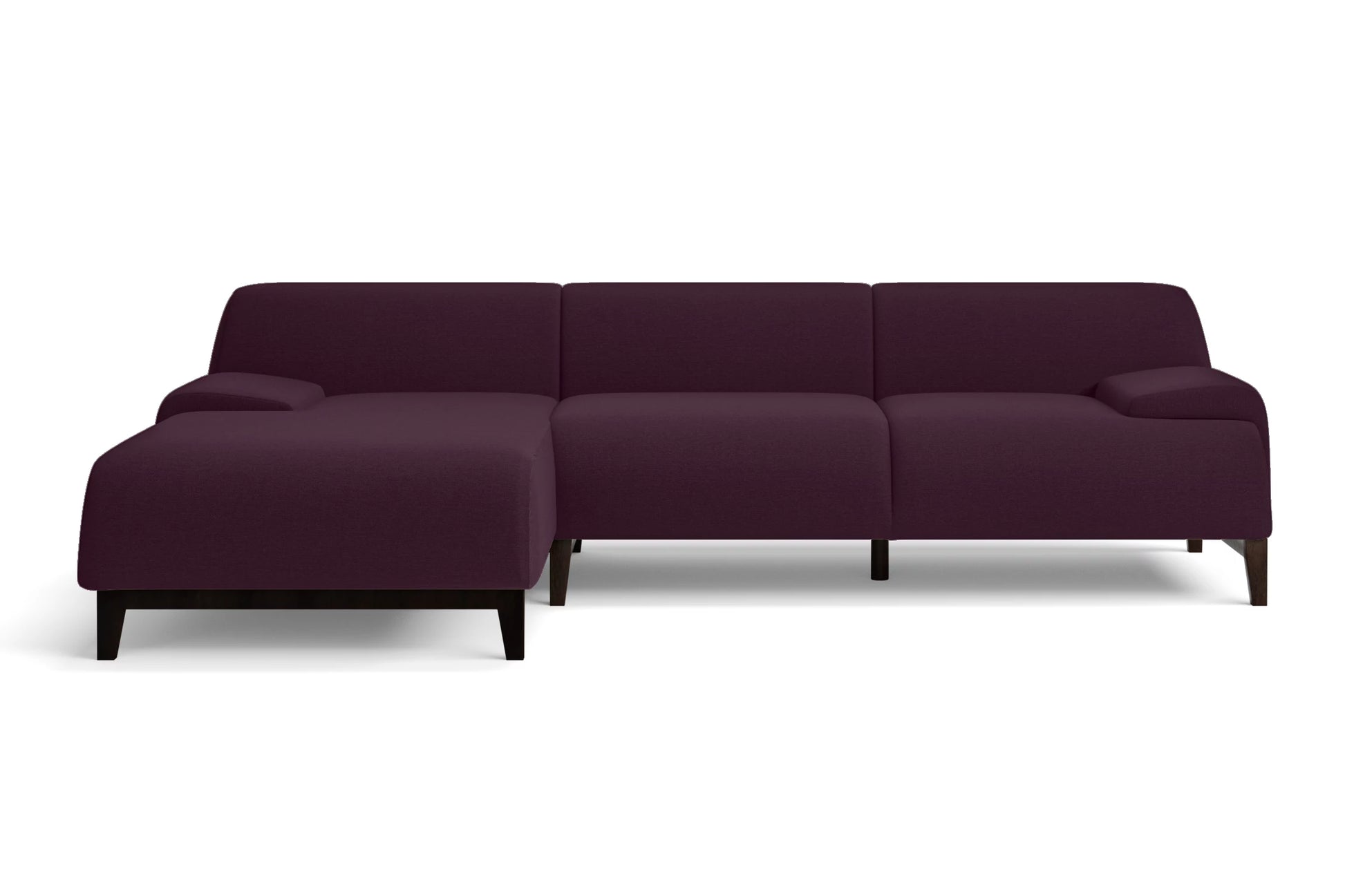 Pavia 3 Seater Left Hand Facing Chaise Lounge Corner Sofa Purple Linen Fabric